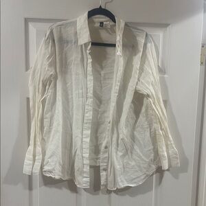 H&M women’s white linen shirt